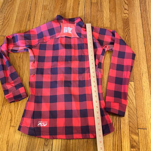 Podium wear Jacket Womens XS Pink Plaid Full Zip Peformance Cycle Running Coat - Picture 5 of 7